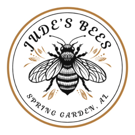 Jude's Bees logo with bee illustration