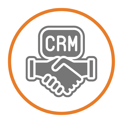 icon crm en gris et orange