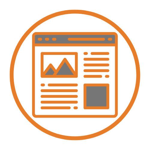 icon conception site web en gris et orange