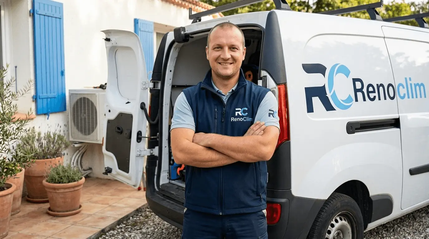 Technicien RenoClim en intervention