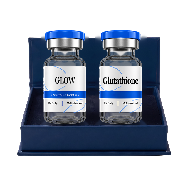 Radiance+ Bundle: GLOW (BPC-157 + GHK-Cu + TB-500) and Glutathione 1000mg vials