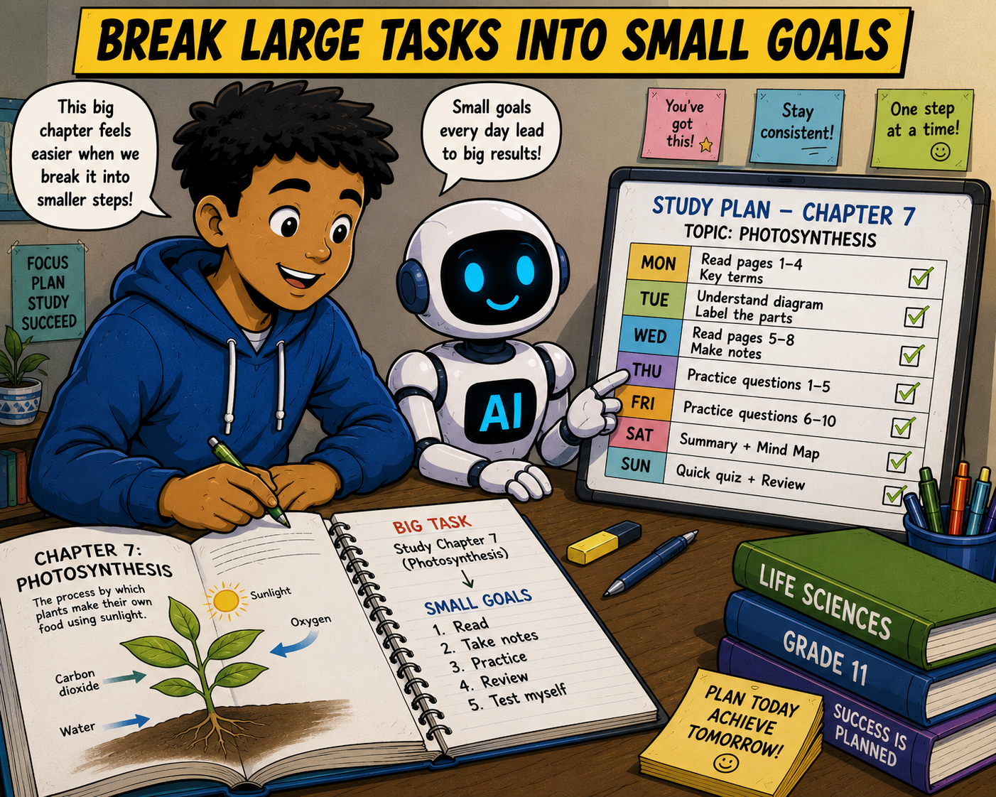 Break Large Tasks Into Small Goals