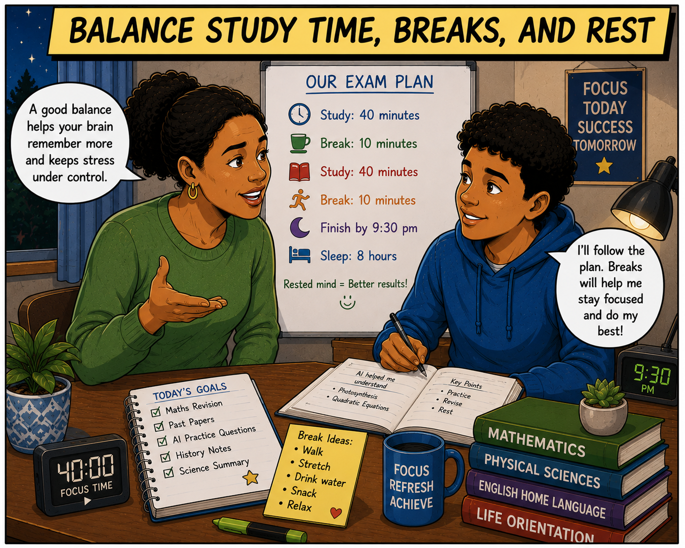 Balance Study Time, Breaks And Rest Balance Study Time, Breaks And Rest