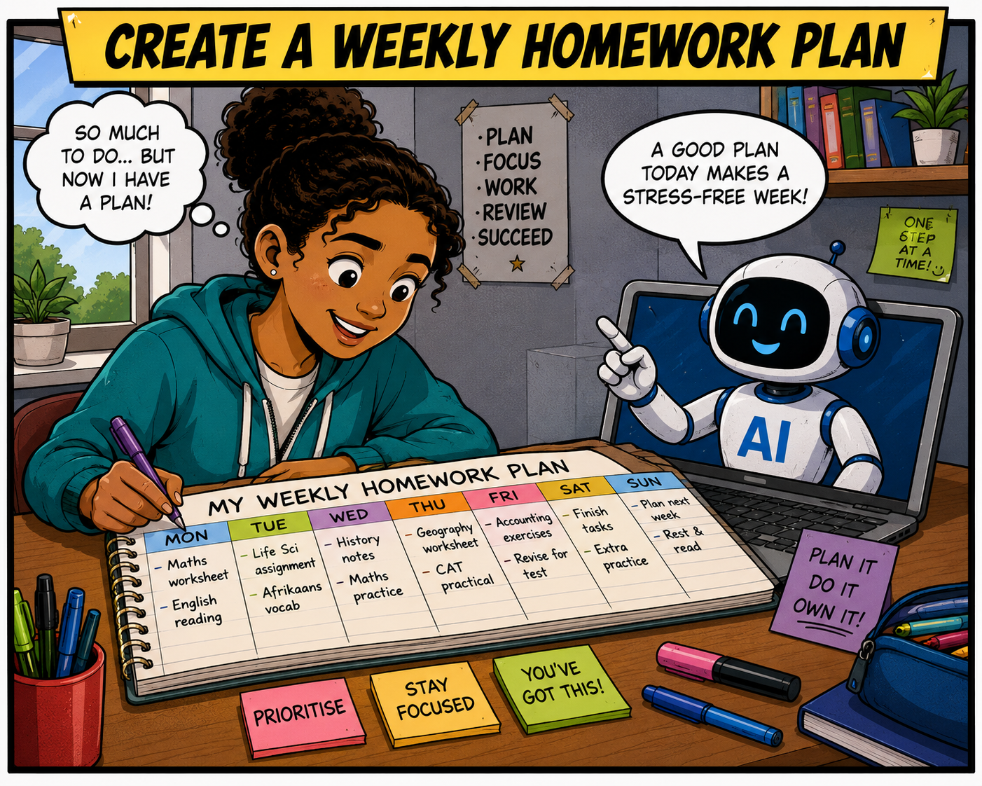Create A Weekly Homework Plan Create A Weekly Homework Plan