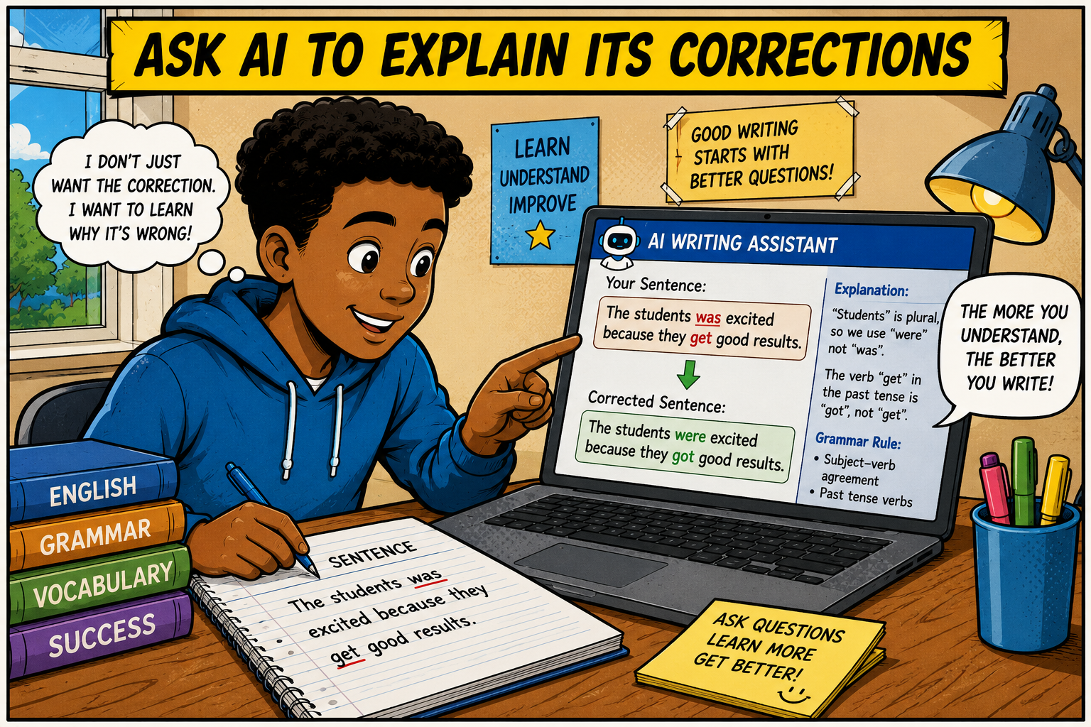 Ask AI To Explain Its Corrections
