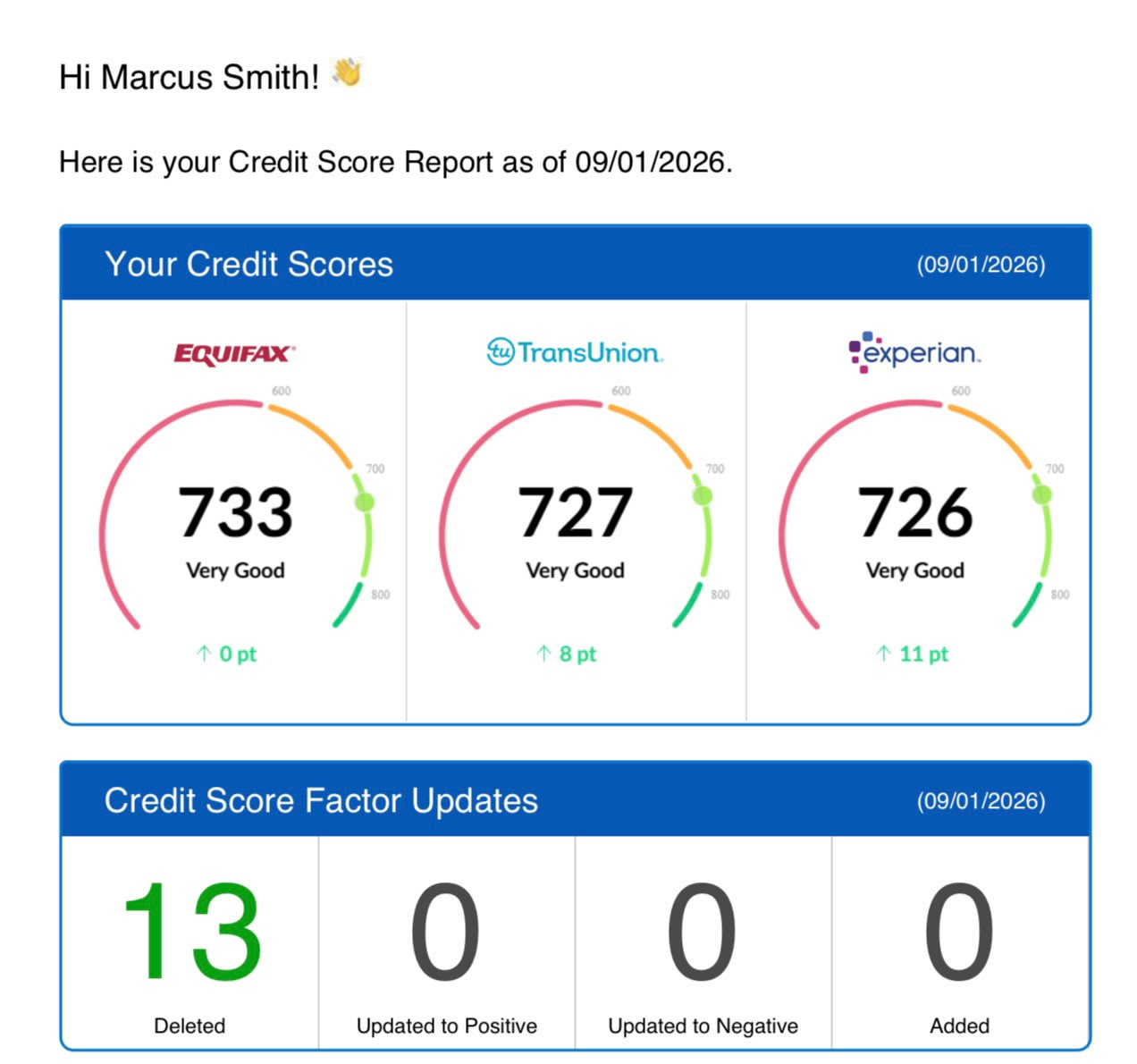 Client credit improvement result 10