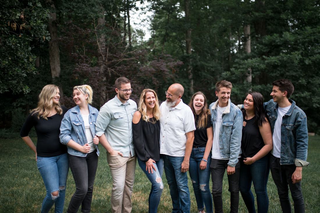 Hannah with her husband and seven grown children