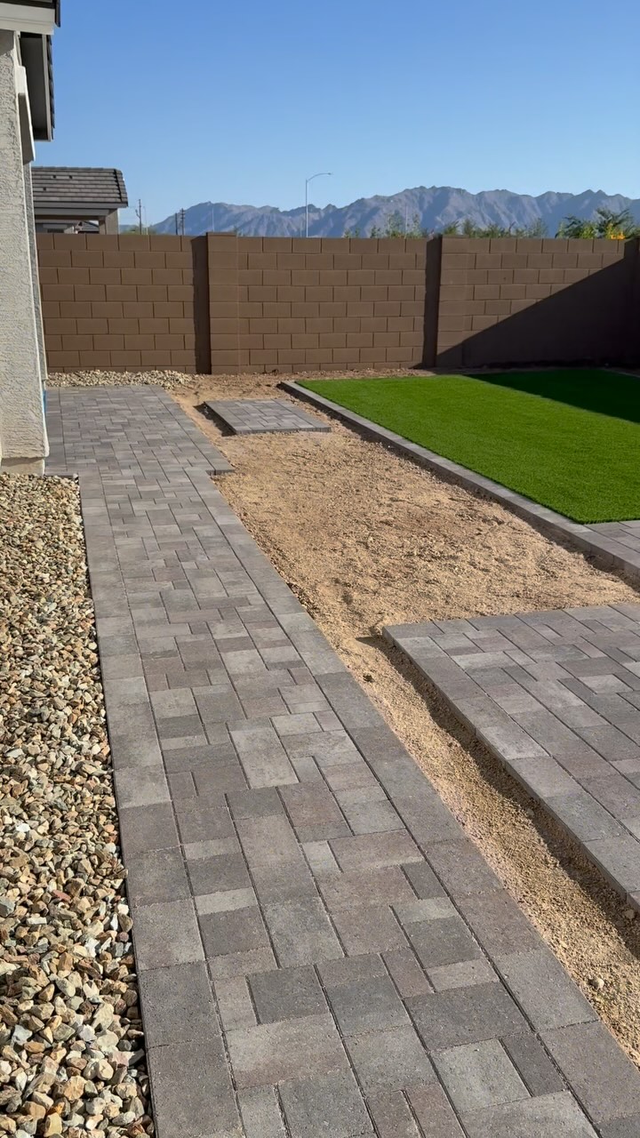 Custom paver patio installation by AZ Elevate hardscaping company Phoenix AZ