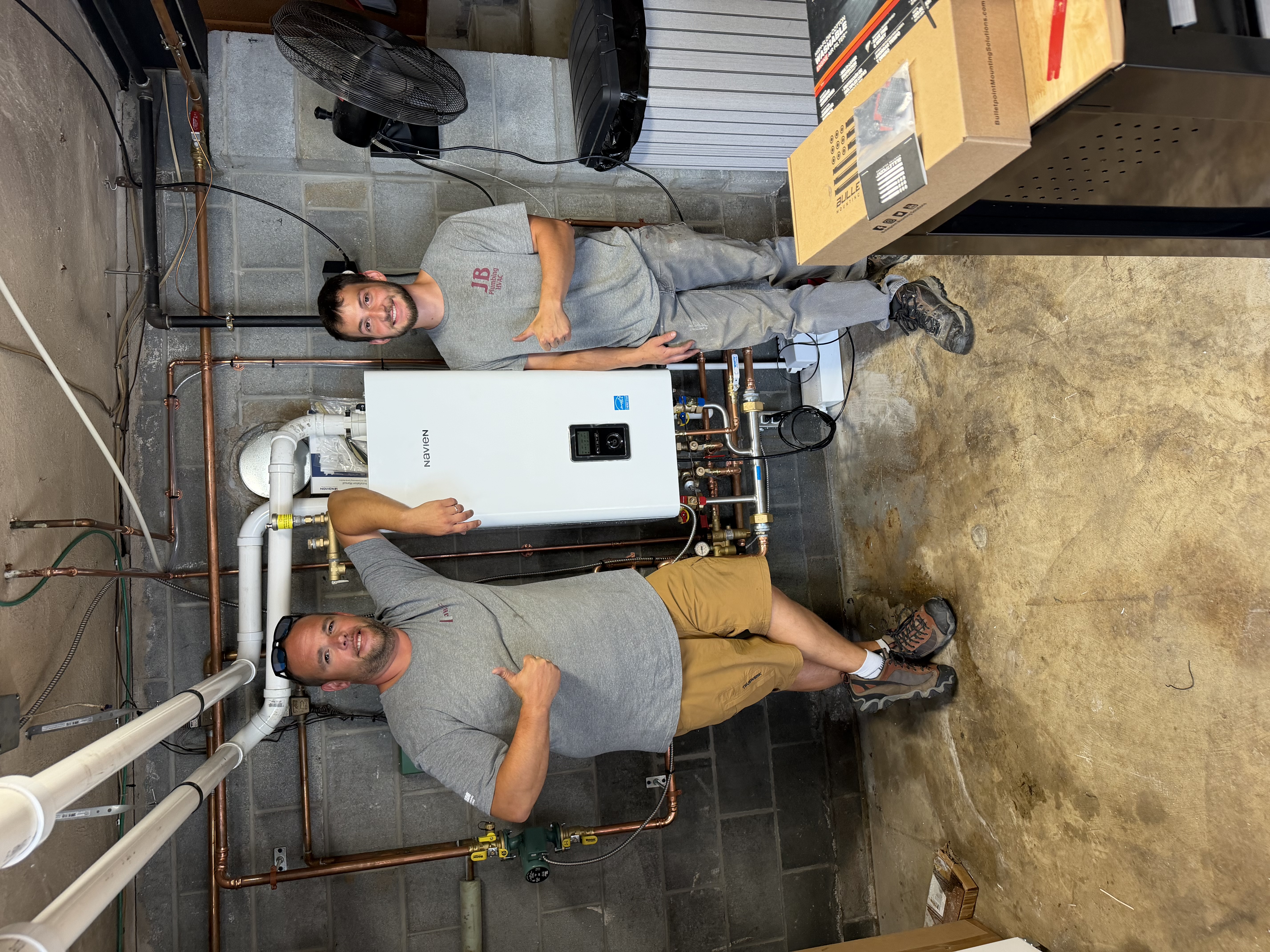 JB Plumbing crew completing a new plumbing installation in Reading, PA