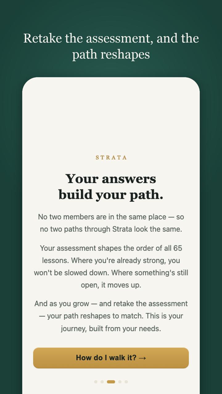 Strata assessment screen