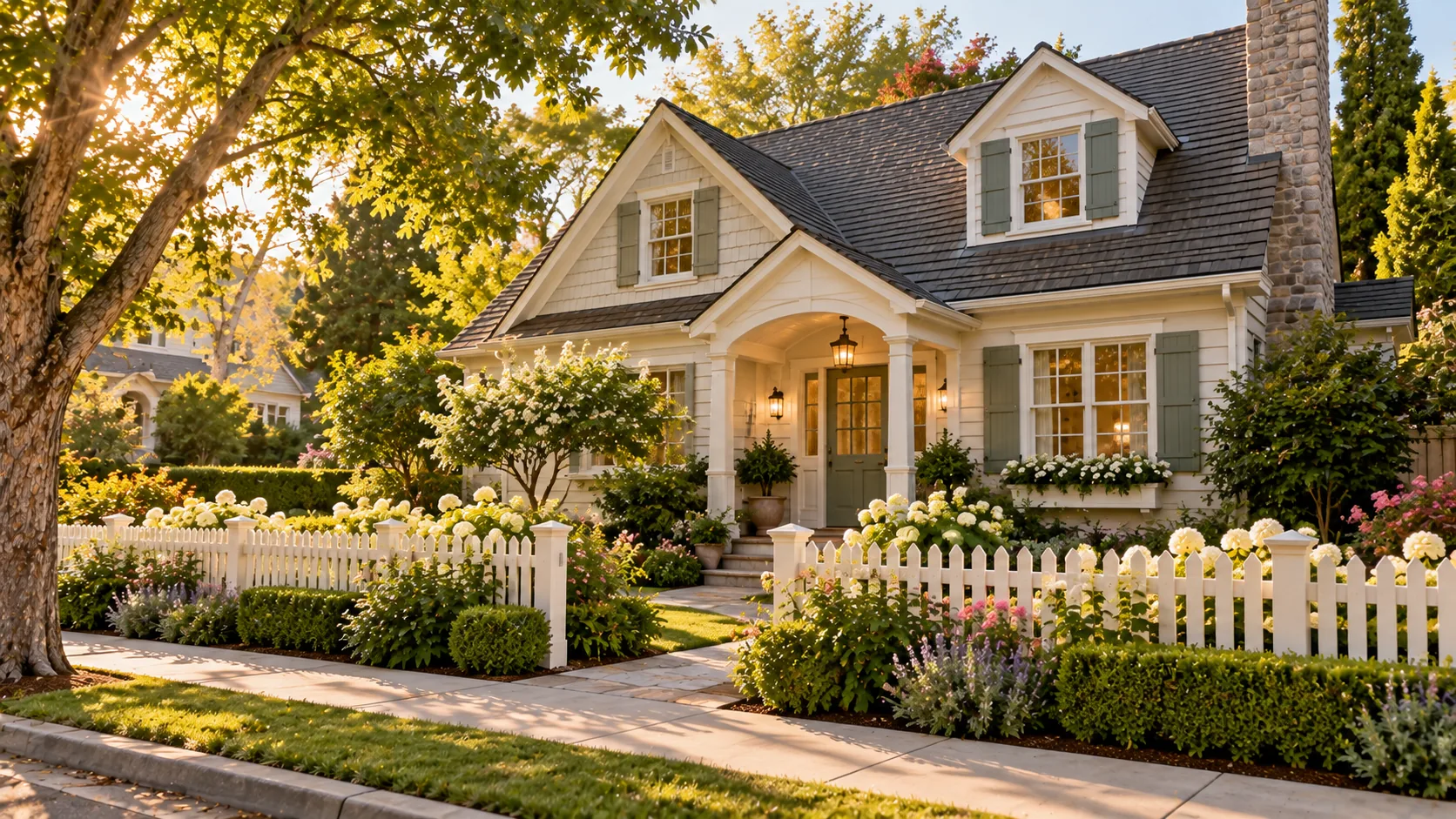 Freshly painted cottage-style home with a garden in Yountville