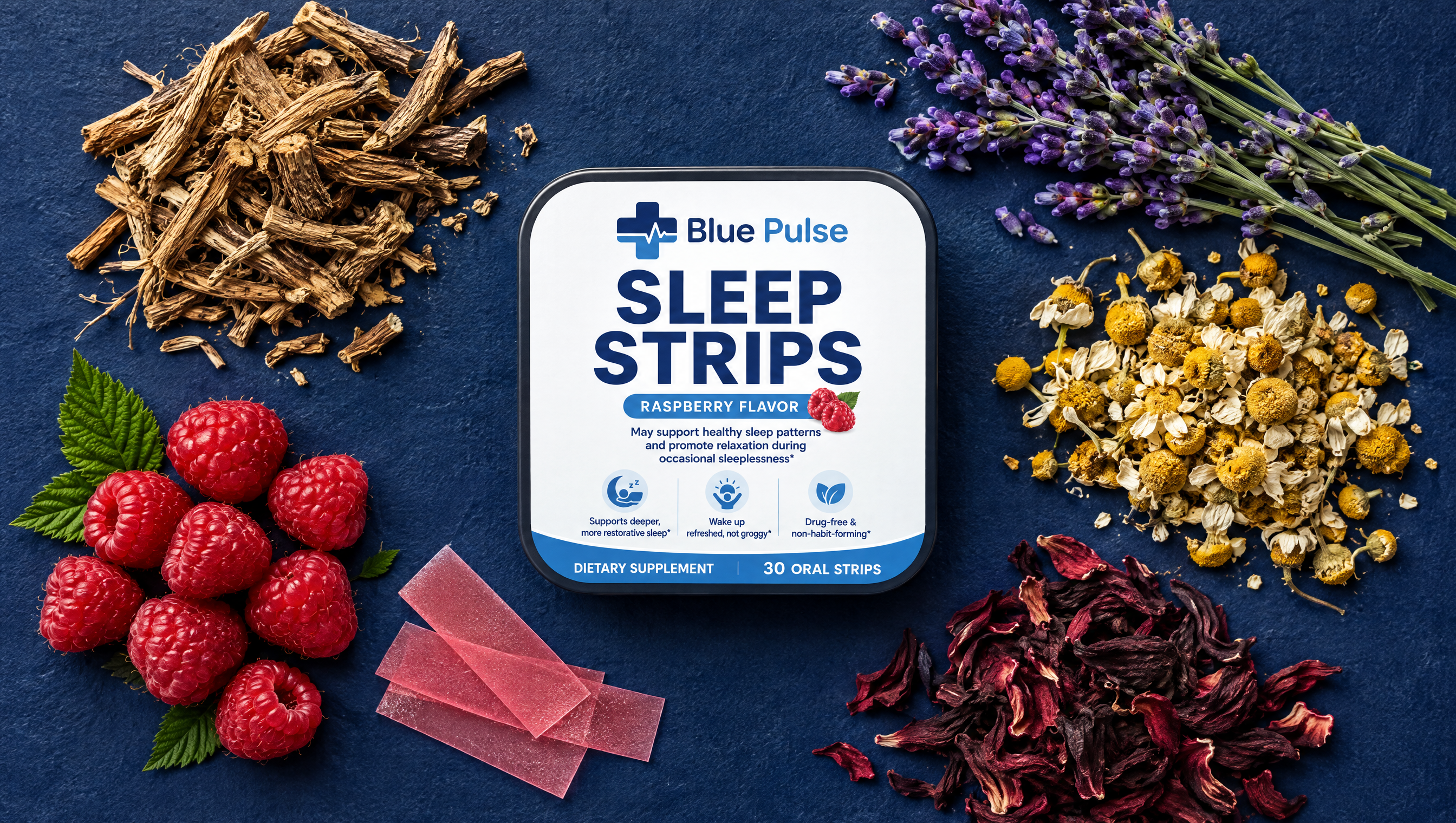 Blue Pulse sleep strip tin, ready for night shift wind-down