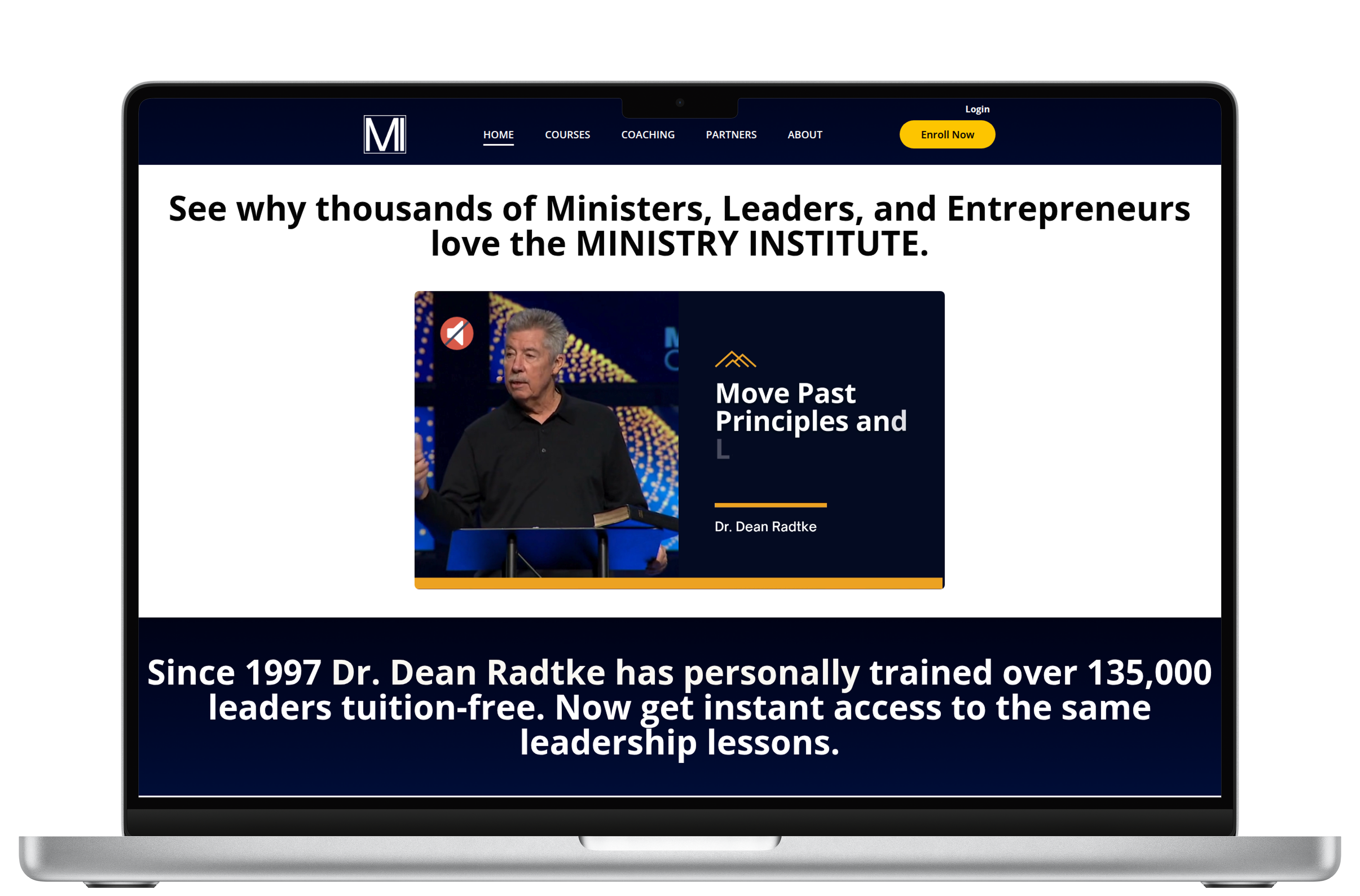 Ministry Institute website screenshot