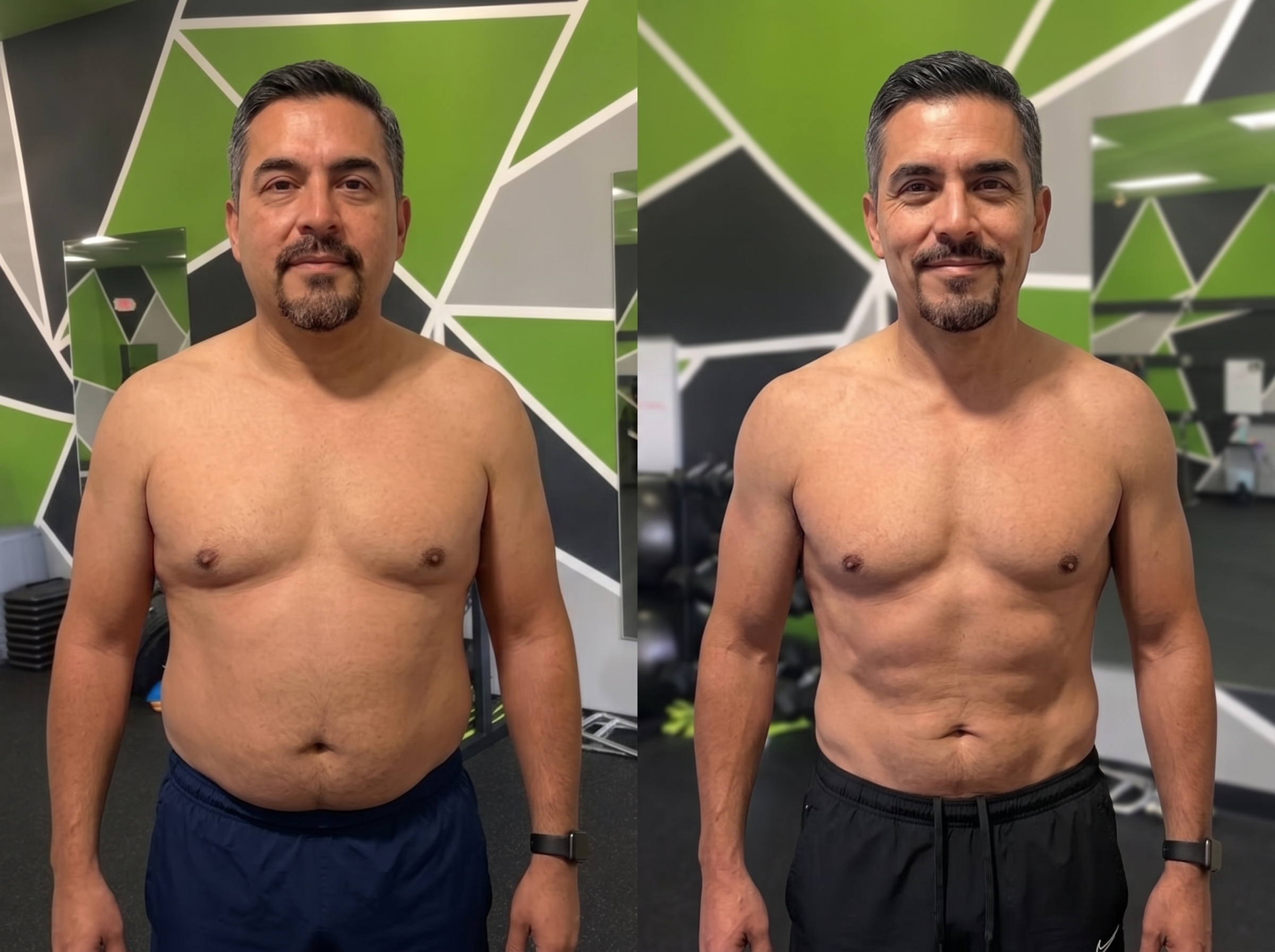 Before and after transformation photo