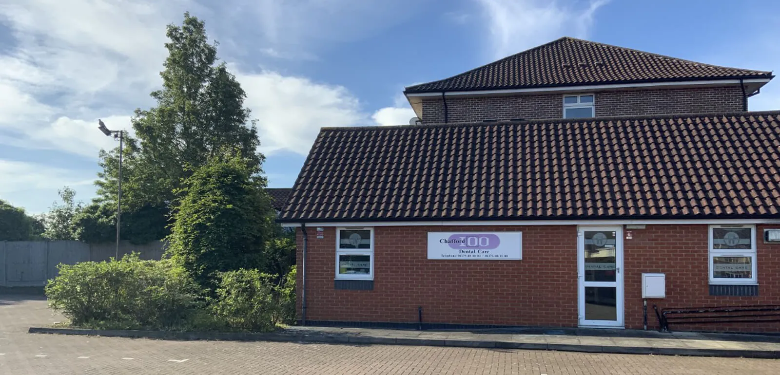 Chafford Hundred Dental Care practice building on Drake Road, Grays