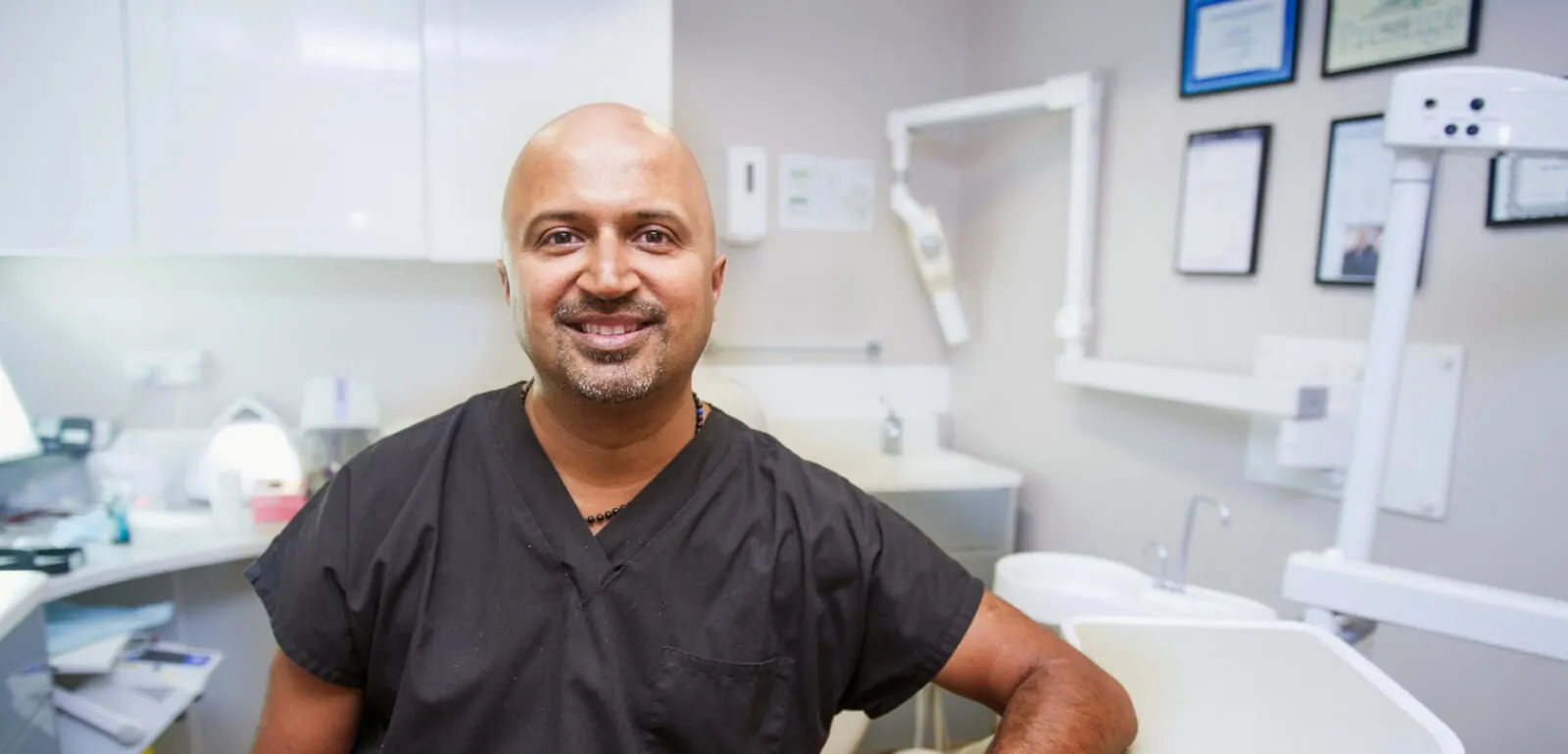 Dr Dave Basrai in a treatment room at Chafford Hundred Dental Care