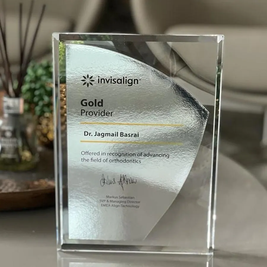 Invisalign Gold Provider award for Dr Jagmail Basrai