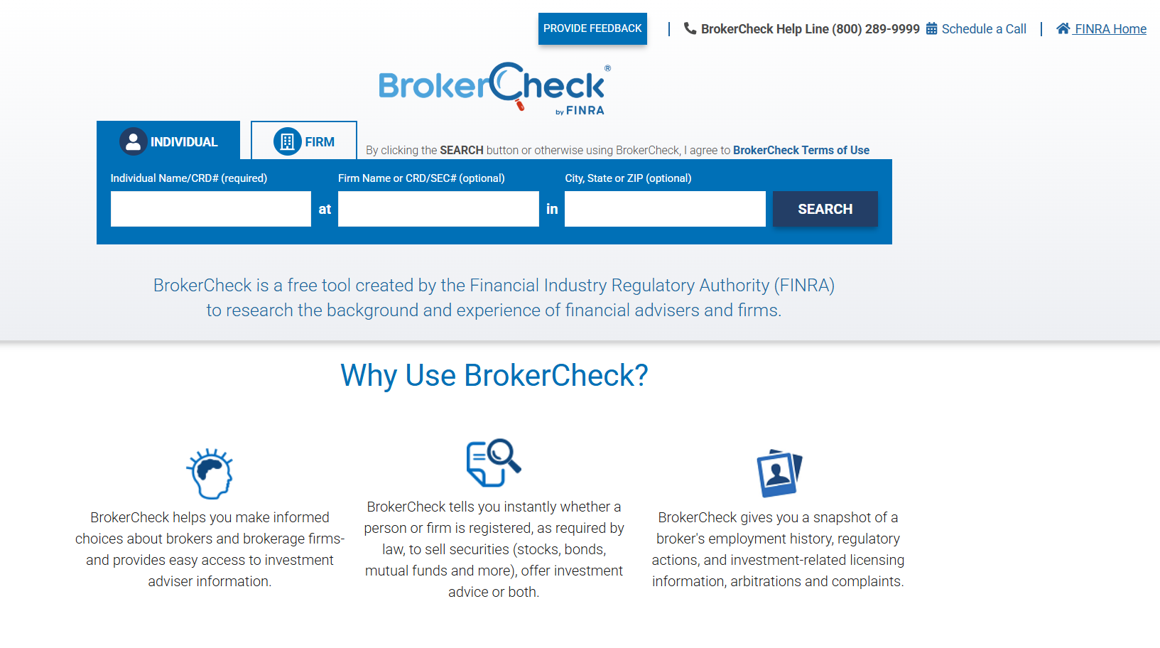 FINRA Broker Check Screenshot