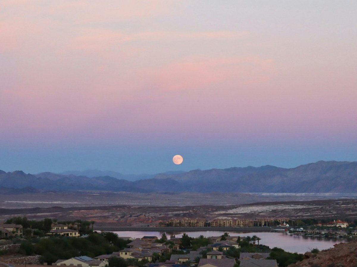 Moonrise over Lake Las Vegas in Henderson