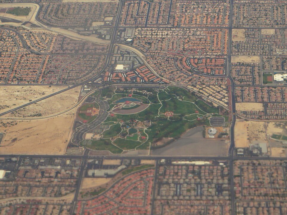 Aerial view of Craig Ranch Regional Park in North Las Vegas