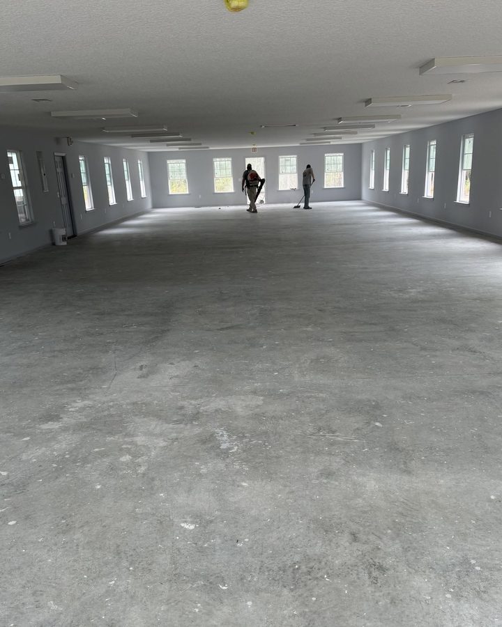 Before: large open room with a bare concrete floor