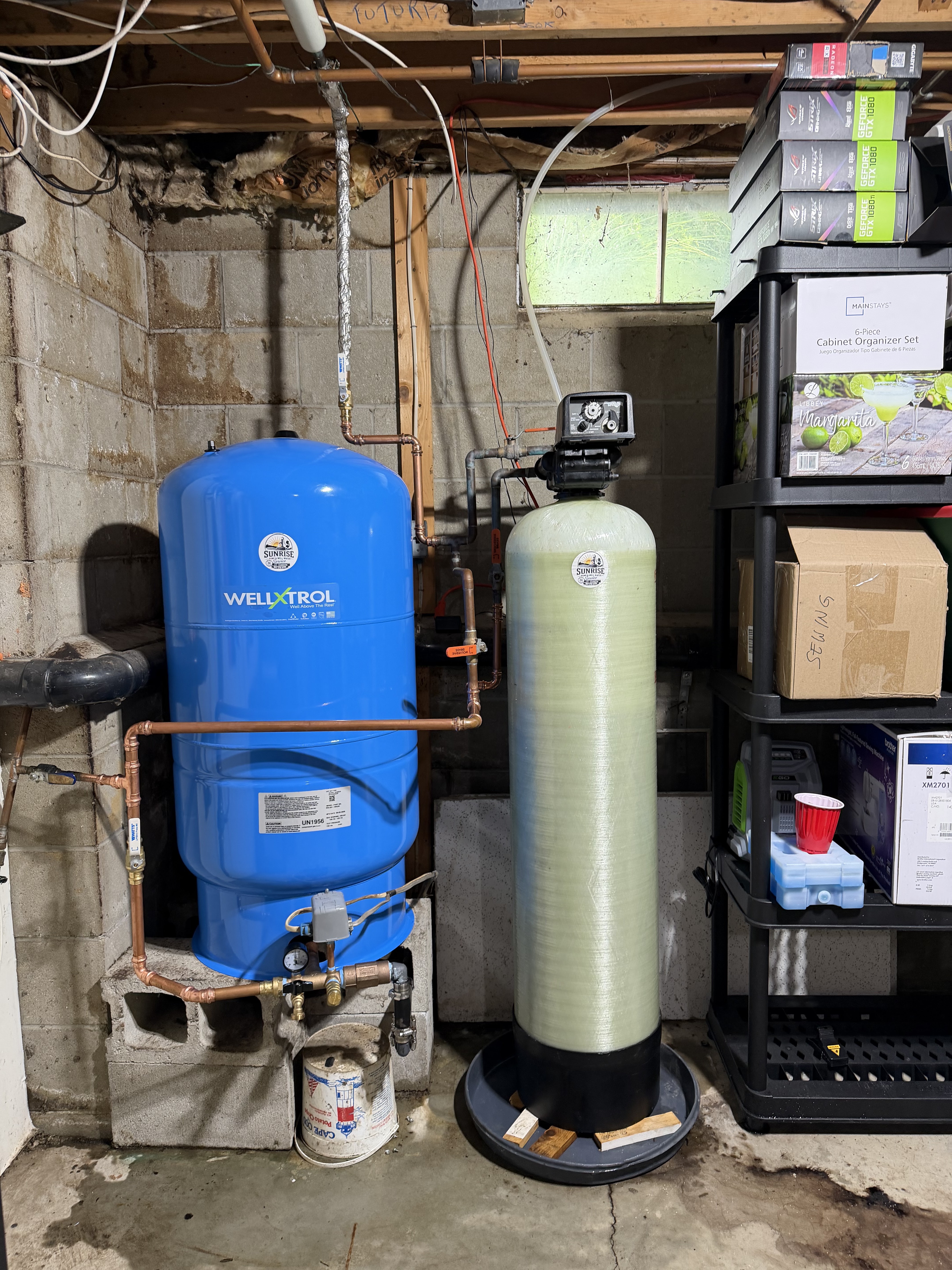 Well pump and tank work in a basement in Sussex County NJ
